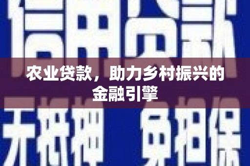 新邱农业贷款，助力乡村振兴的金融引擎