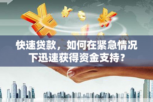 新邱快速贷款，如何在紧急情况下迅速获得资金支持？