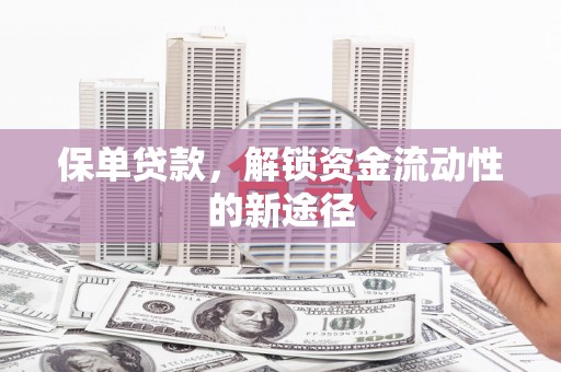 新邱保单贷款，解锁资金流动性的新途径