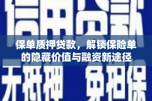 新邱保单质押贷款，解锁保险单的隐藏价值与融资新途径