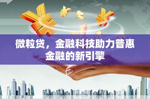 新邱微粒贷，金融科技助力普惠金融的新引擎