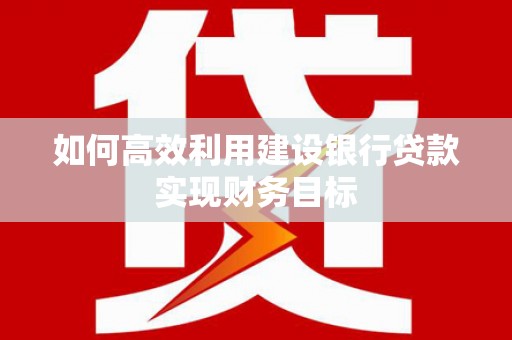 新邱如何高效利用建设银行贷款实现财务目标