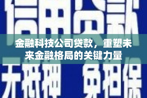 新邱金融科技公司贷款，重塑未来金融格局的关键力量
