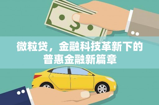 新邱微粒贷，金融科技革新下的普惠金融新篇章