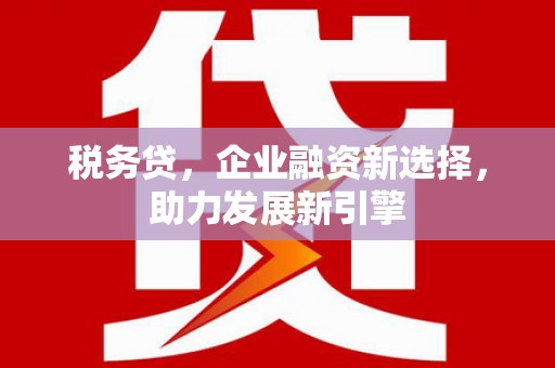新邱税务贷，企业融资新选择，助力发展新引擎