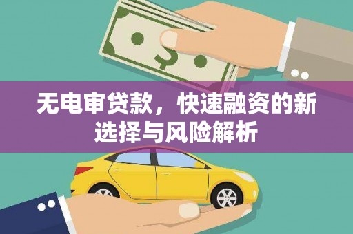 新邱无电审贷款，快速融资的新选择与风险解析