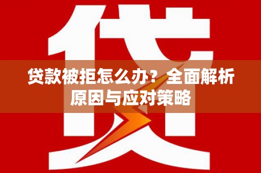 新邱贷款被拒怎么办？全面解析原因与应对策略