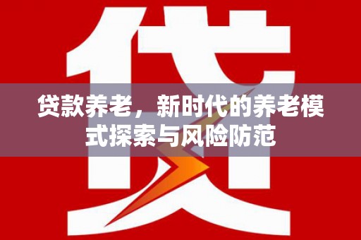 新邱贷款养老，新时代的养老模式探索与风险防范